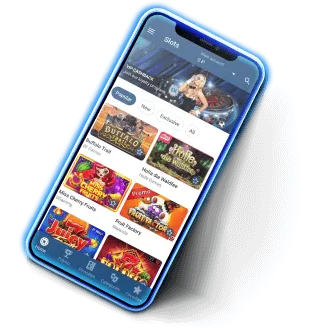casino games lobby on a phone