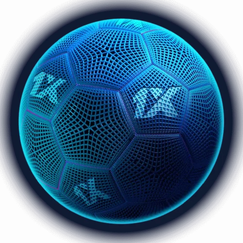 Ballon de football bleu au motif lumineux sur fond sombre — Italie. Série A 2026
