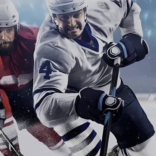 NHL 2026 — two hockey players fighting for the puck
