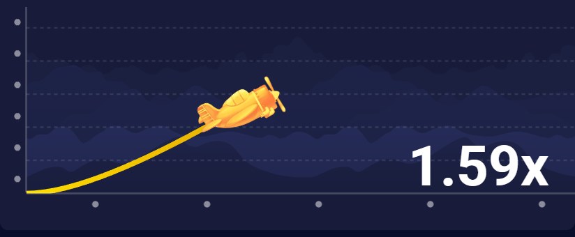 جولة Crash: الطائرة تصعد والمعامل 1.59x