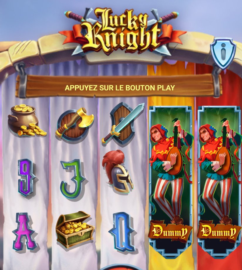 بكرات Lucky Knight الخمس مع رمز Dummy على البكرتين 4 و5