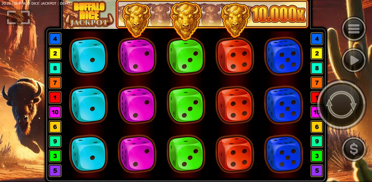 Buffalo Dice Jackpot - شاشة اللعب
