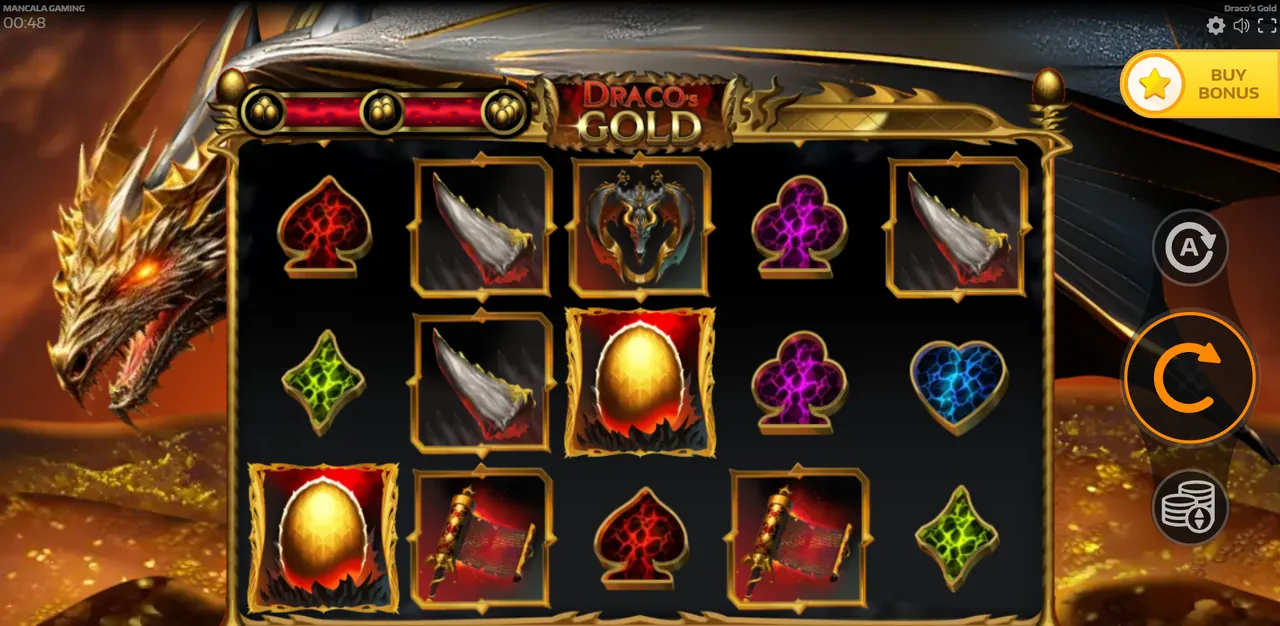 Draco's Gold - الشبكة أثناء اللعب