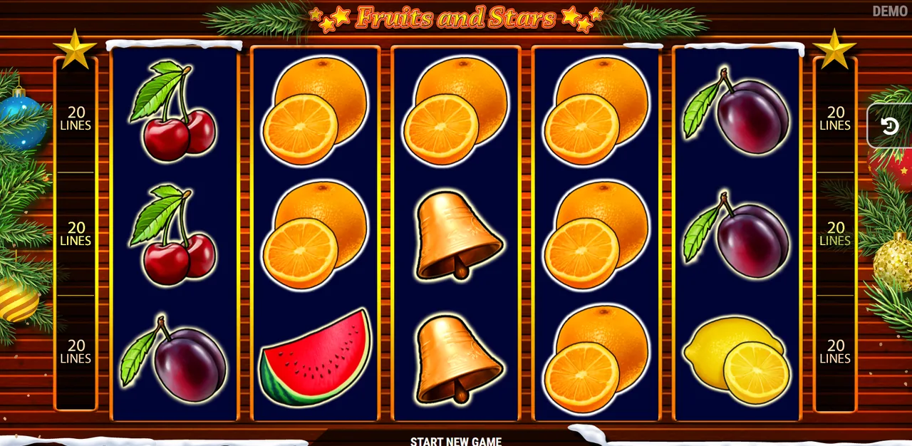 Fruits and Stars Christmas - الشبكة أثناء اللعب
