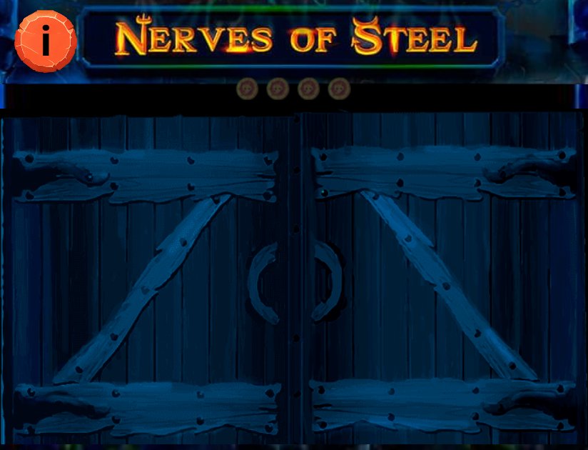 Nerves of Steel: بوابات خشبية مغلقة قبل اللعب، مع أربع ميداليات تحت العنوان