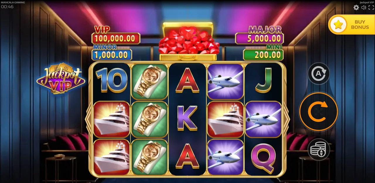 Jackpot VIP - الشبكة أثناء اللعب