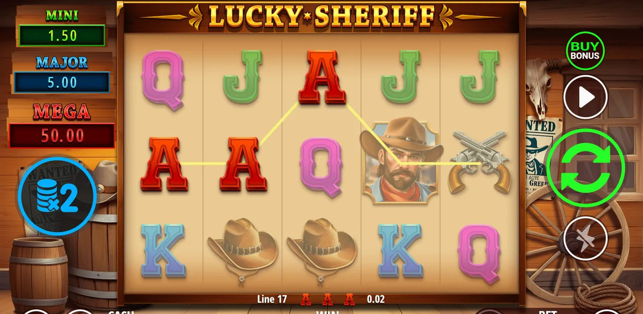 Lucky Sheriff - الشبكة أثناء اللعب