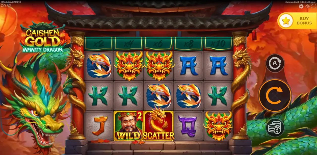 Caishen Gold: Infinity Dragon - الشبكة أثناء اللعب
