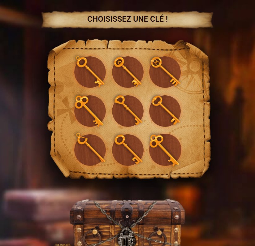 Pirate Chest: تسعة مفاتيح على الخريطة وعلى اللاعب اختيار واحد منها