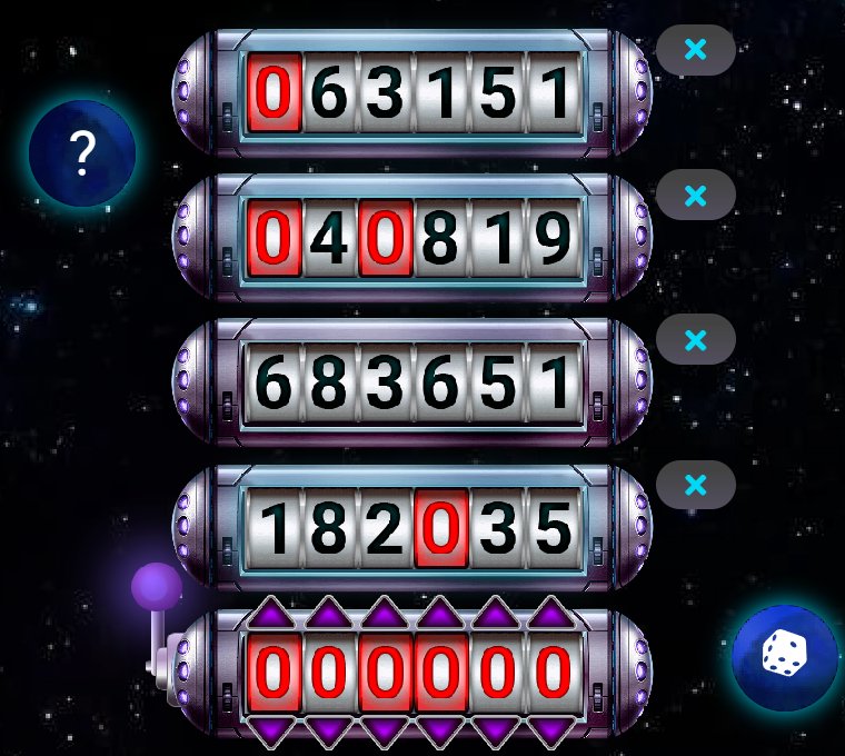 Star Lotto: نهاية السحب، الأرقام المطابقة للبكرة الرئيسية مظللة باللون الأحمر