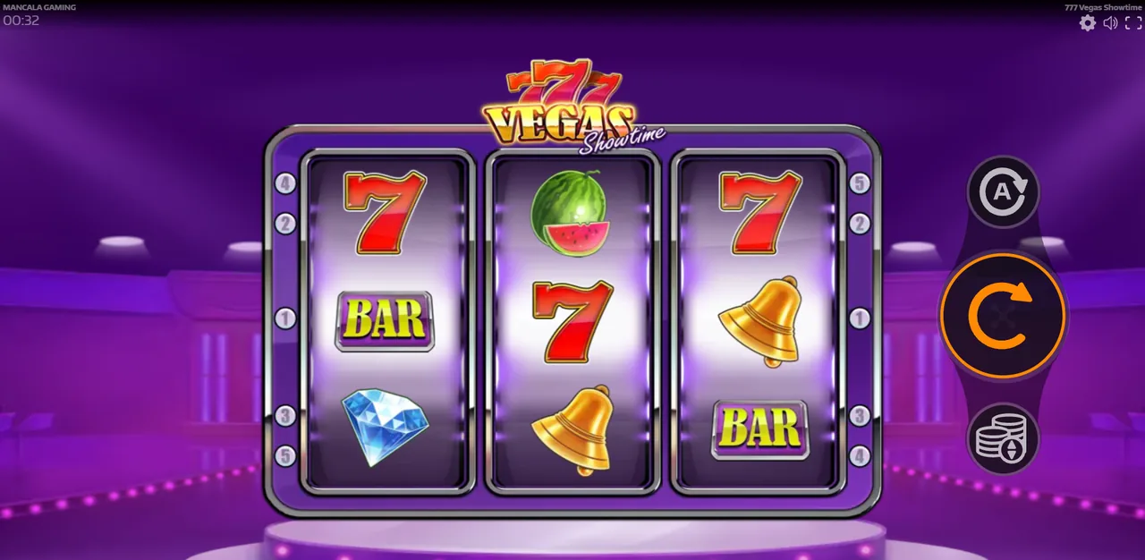 777 Vegas Showtime - écran de jeu