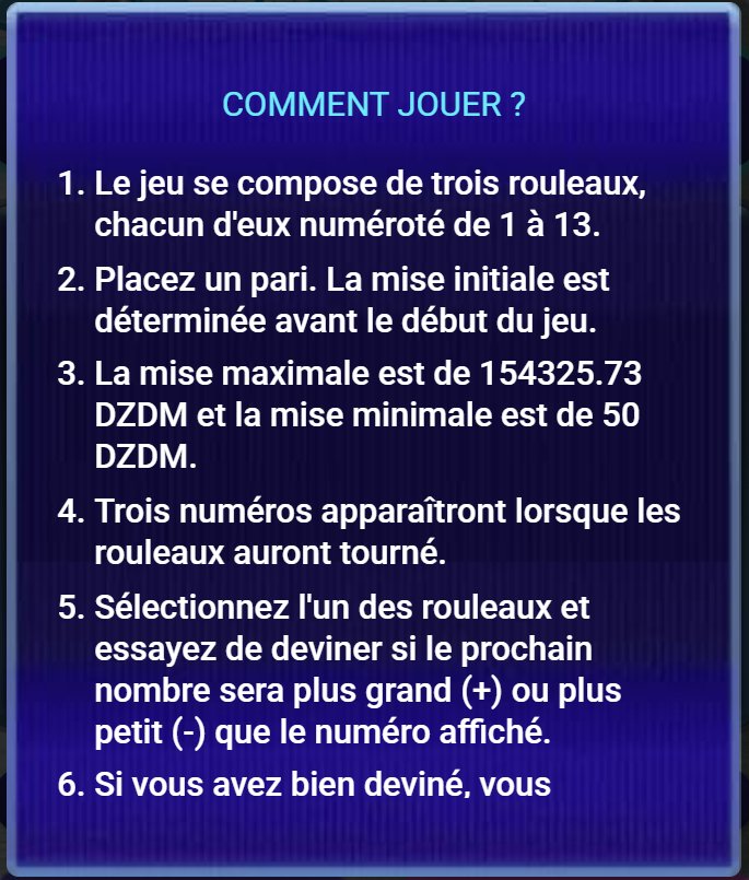Hi-lo Triple Chance: نافذة كيفية اللعب، البنود من 1 إلى 6