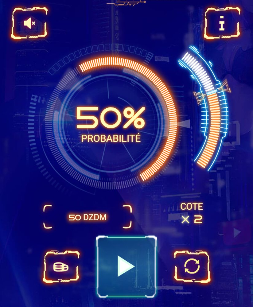 Cyber2077: عجلة نيون بقوس برتقالي عند 50 % ومتحكم المعاملات وخانة المعامل x2