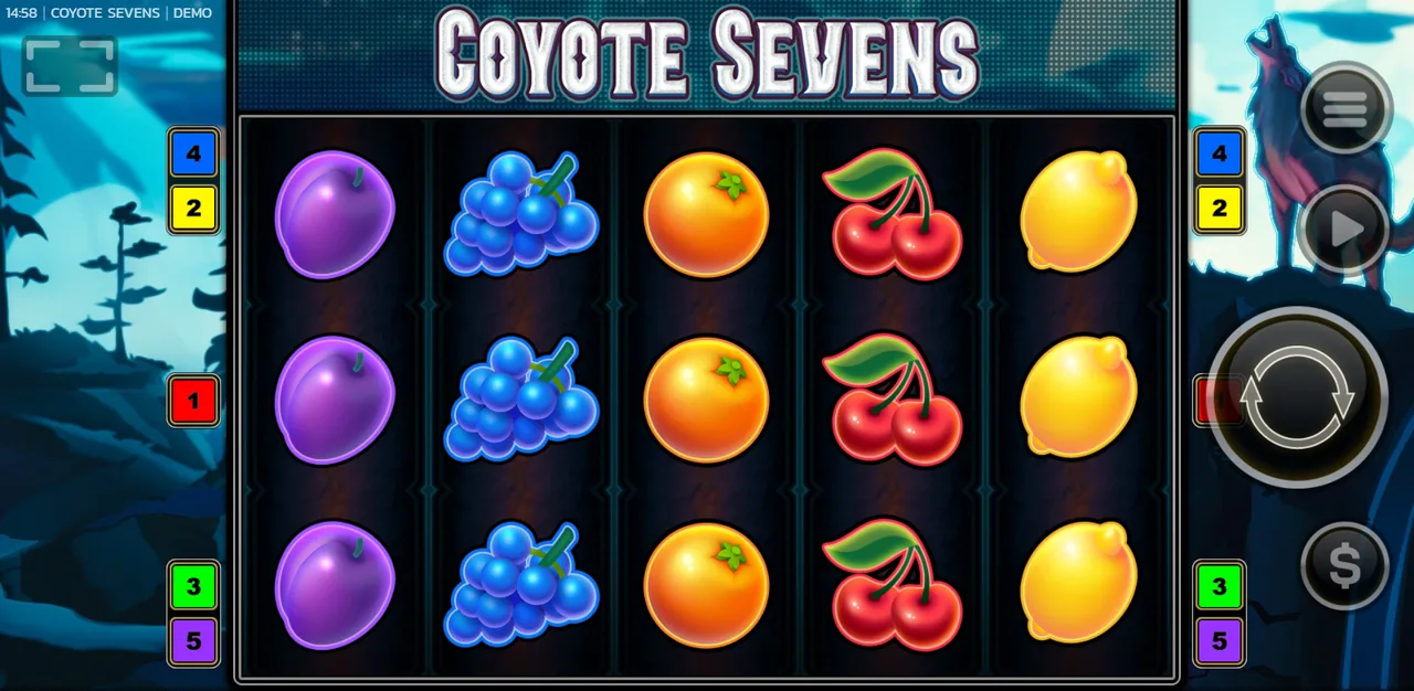 Coyote Sevens - شاشة اللعب