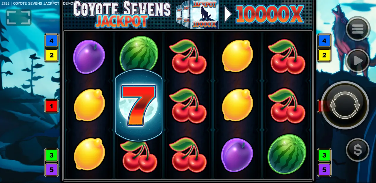 Coyote Sevens Jackpot - شاشة اللعب