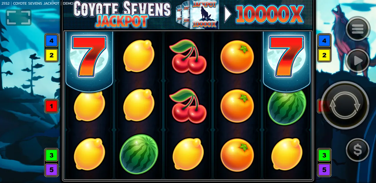 Coyote Sevens Jackpot - الشبكة أثناء اللعب