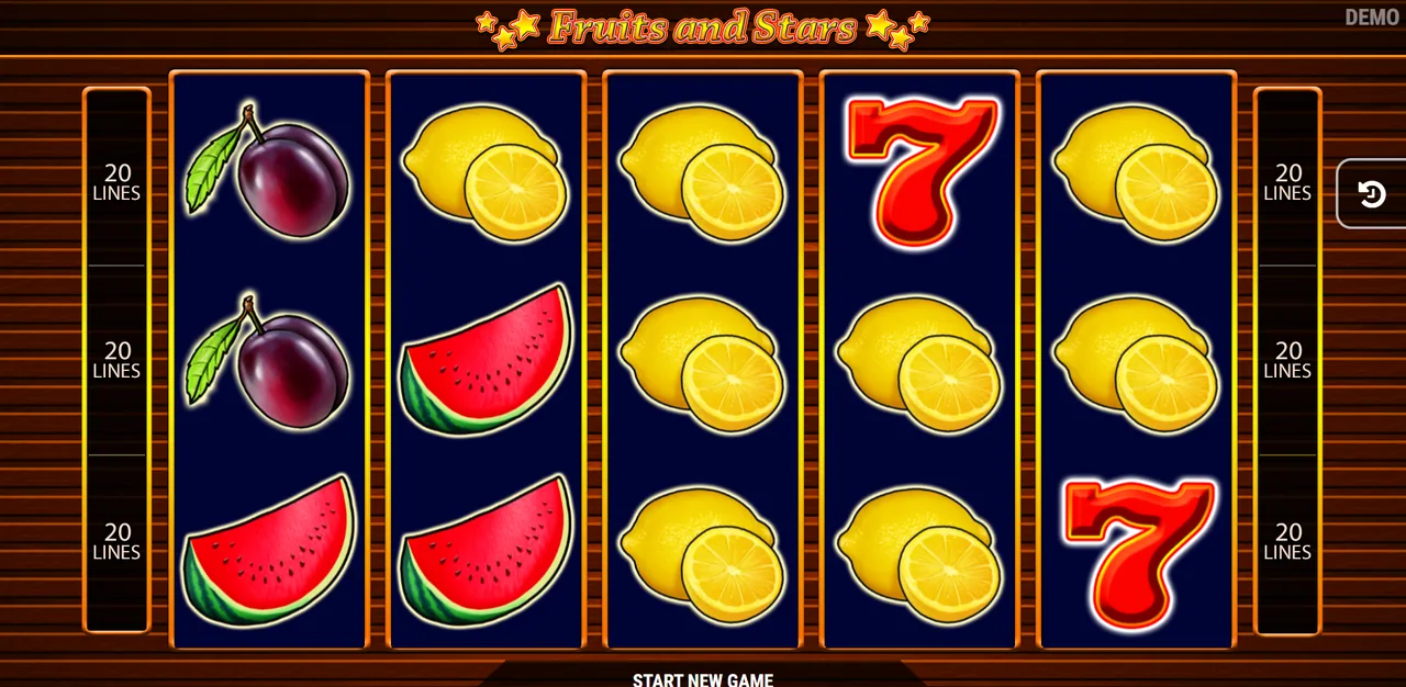 Fruits and Stars - reels after a spin