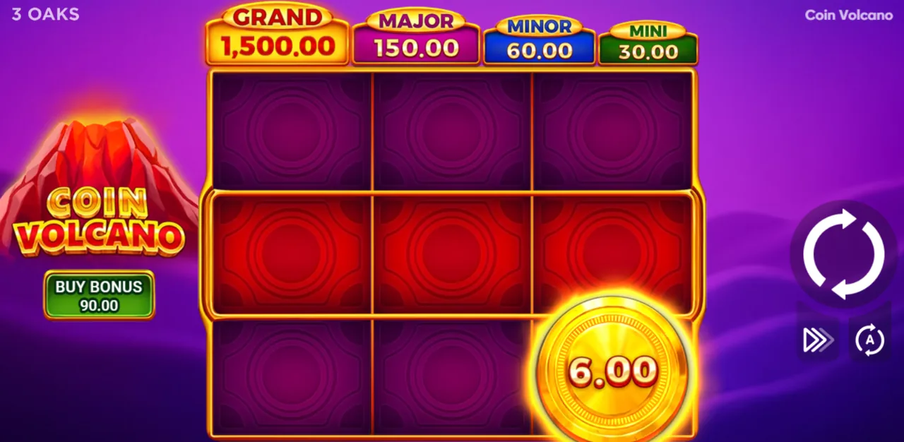 Coin Volcano - الشبكة أثناء اللعب