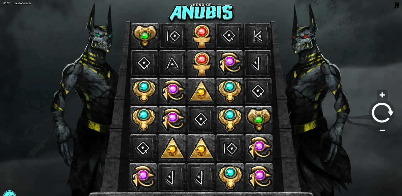 Hand of Anubis - grille en cours de partie