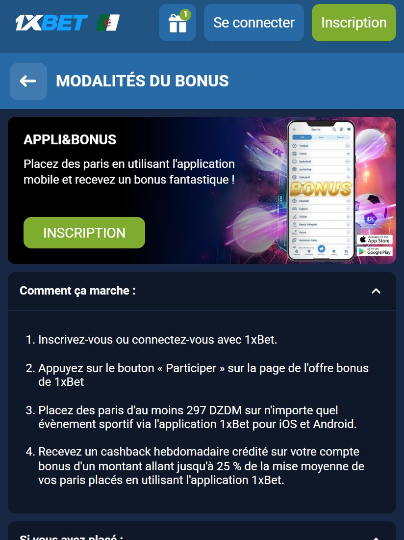 Carte de l'offre Appli&Bonus et inscription