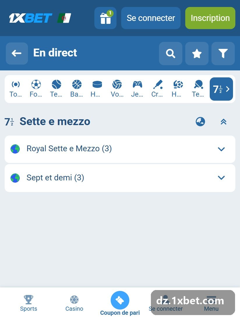 Sette e mezzo 2026 - Seven and a half and Royal Sette e Mezzo groups in play