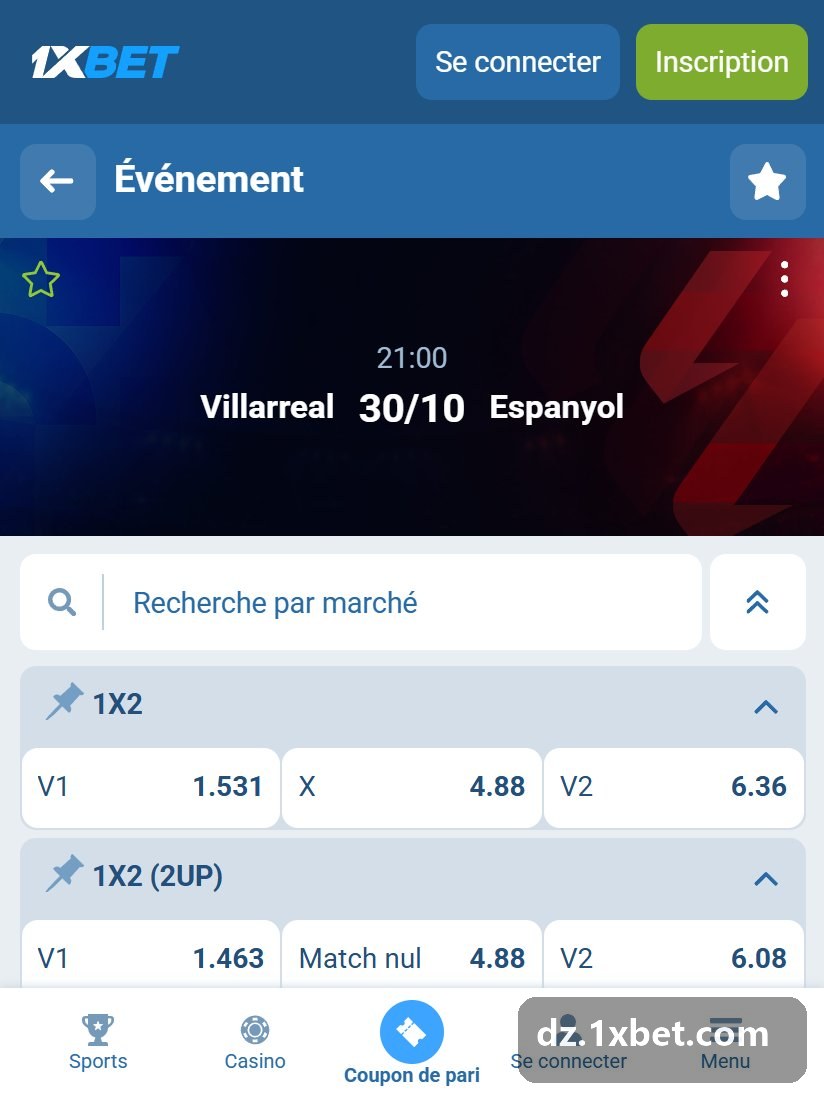 Espagne. La Liga : marchés principaux d'un match
