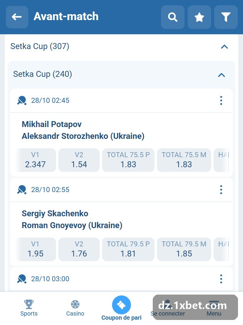 Setka Cup: the day's table tennis schedule before play
