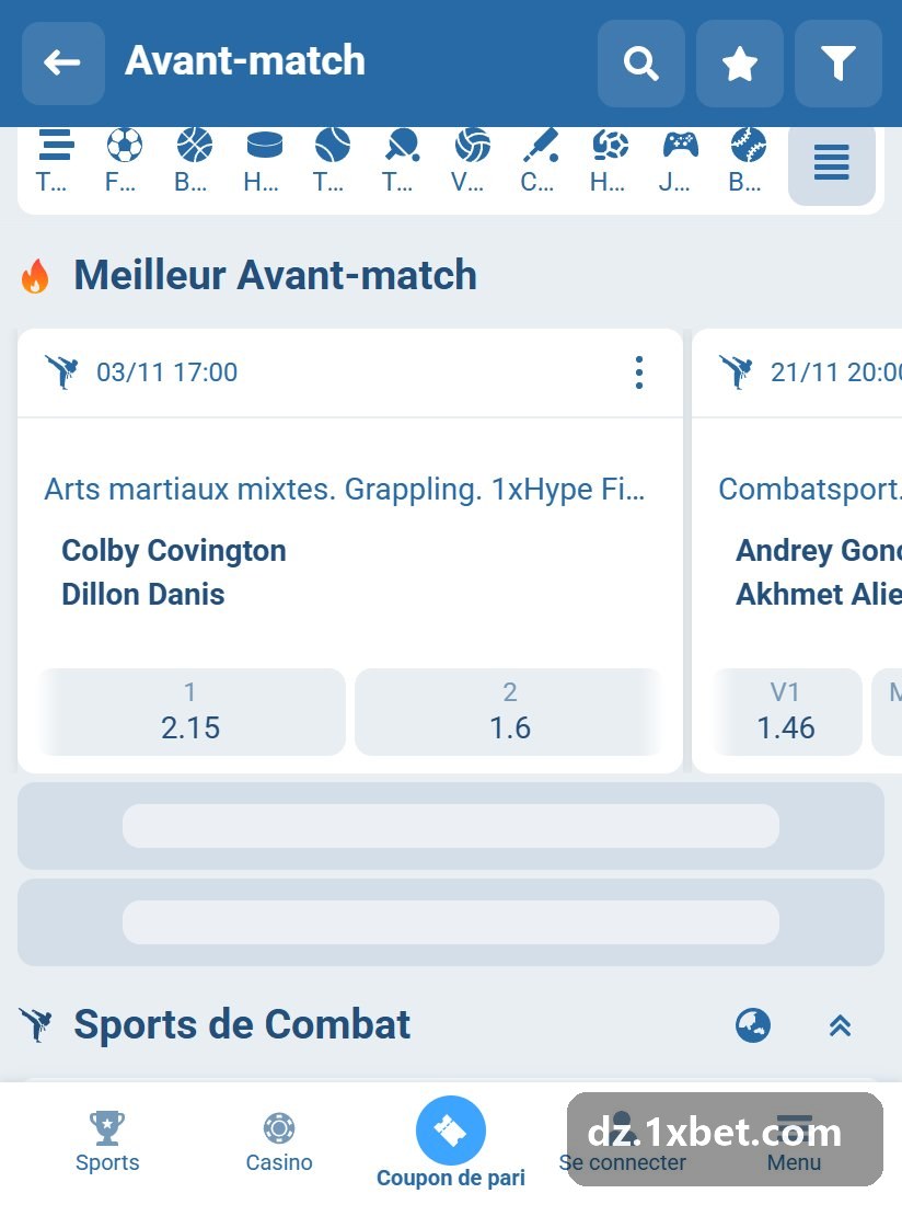 Joey Hart - Alberth Bahamondes: the section list with its strip of featured bouts
