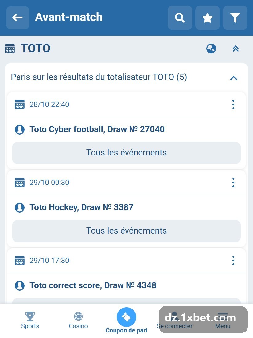 Toto correct score, Draw № 4350 among the other numbered draws in the pre-match list